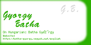 gyorgy batha business card